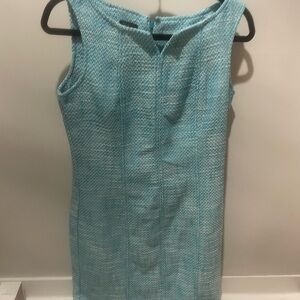 Talbots Tweed Aqua Sleeveless Midi Dress